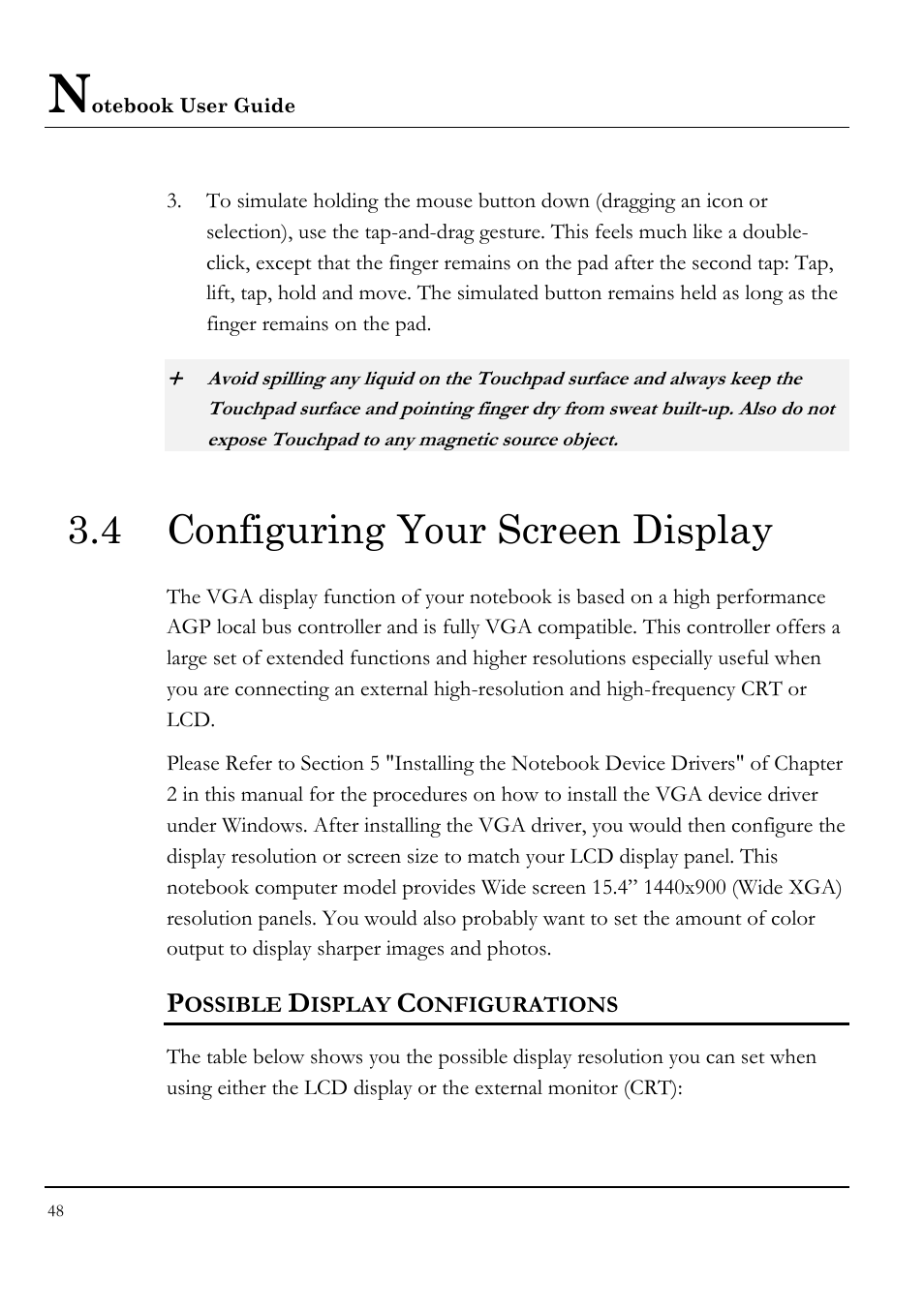 4 configuring your screen display, Possible display configurations | Everex STEPNOTE VA4200M User Manual | Page 48 / 138