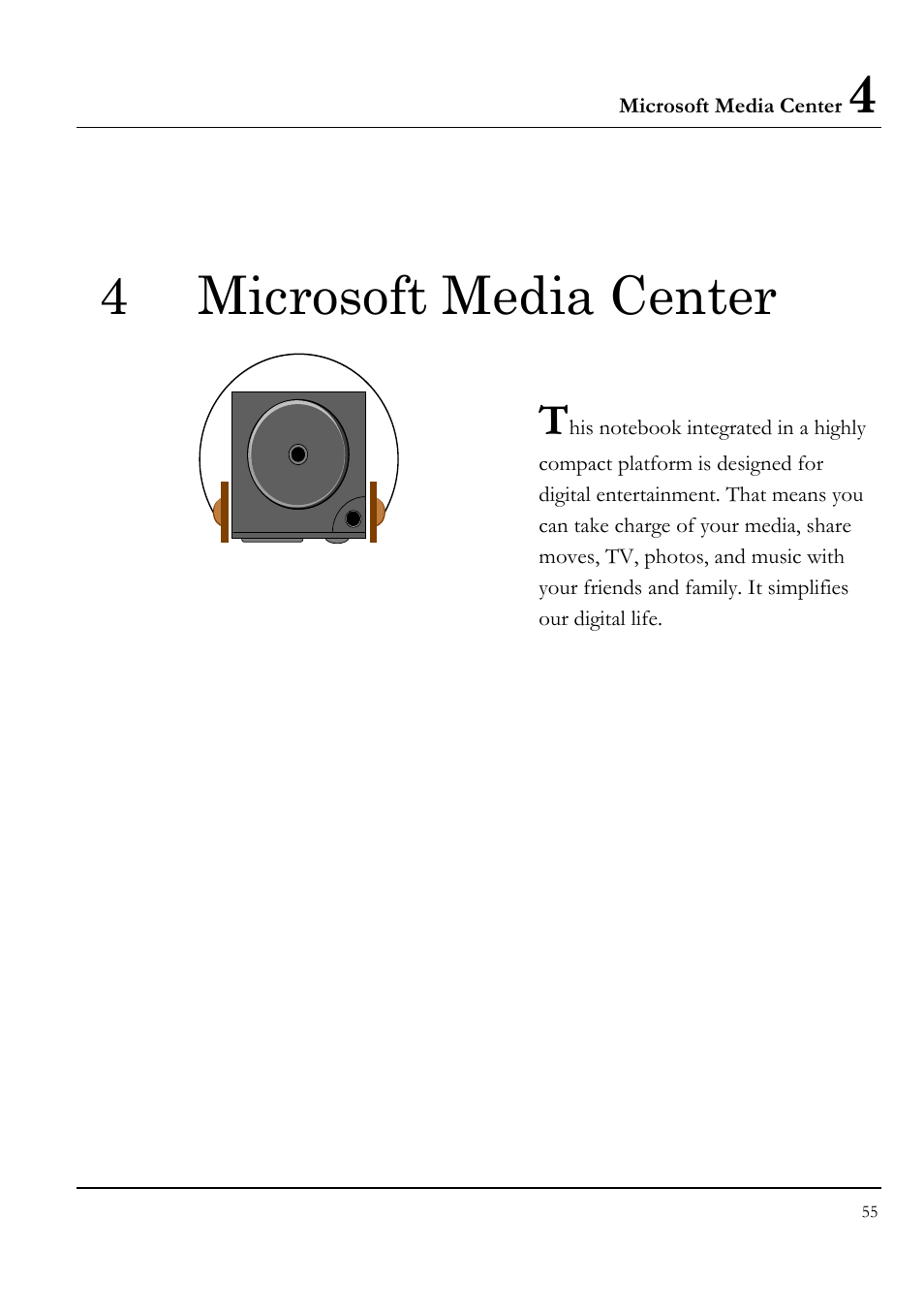 4 microsoft media center | Everex STEPNOTE VA4200M User Manual | Page 55 / 138