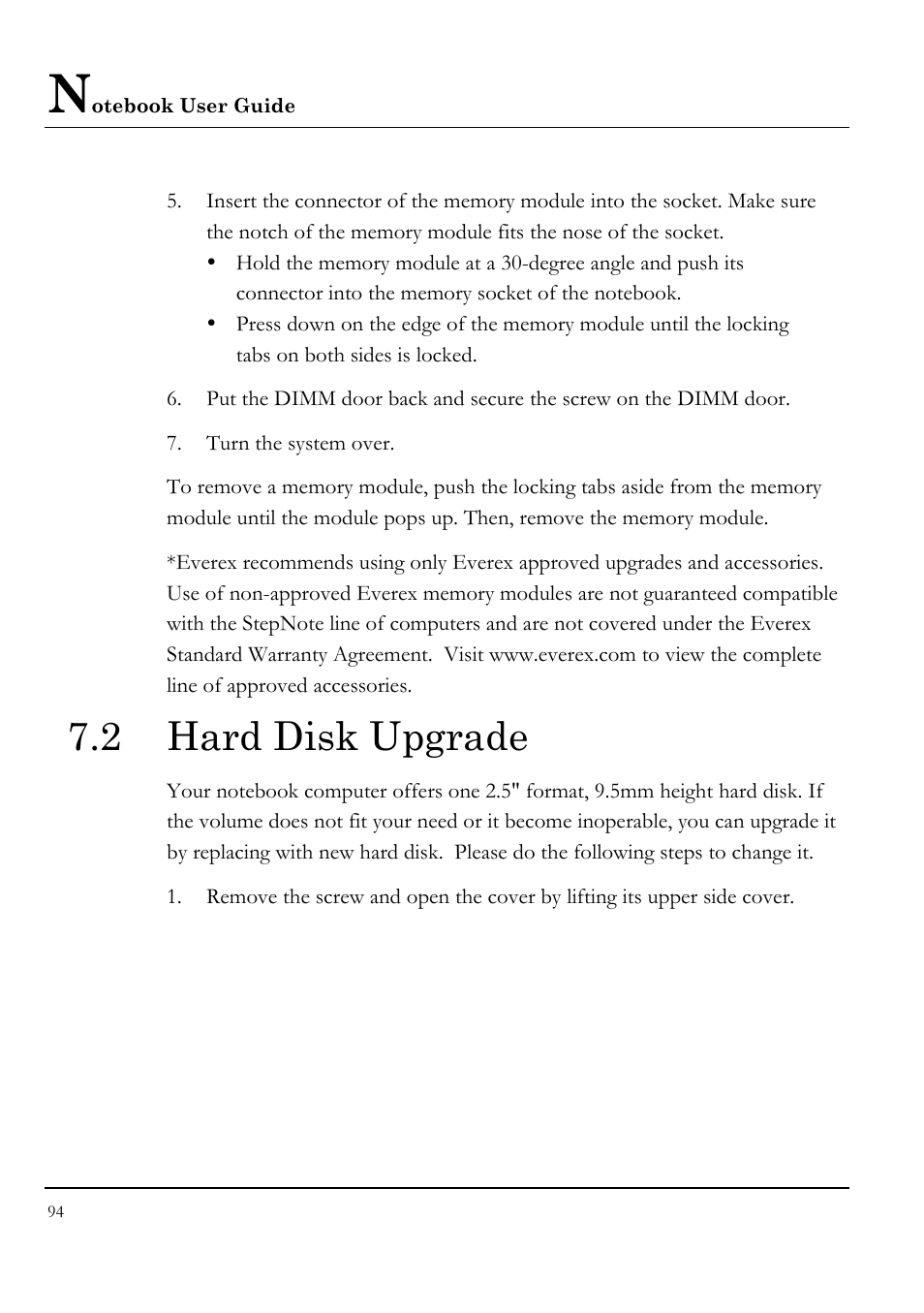 2 hard disk upgrade | Everex STEPNOTE VA4200M User Manual | Page 94 / 138