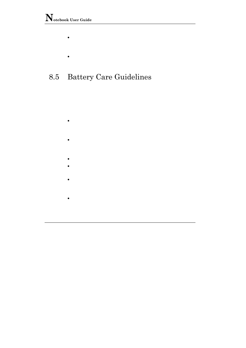 5 battery care guidelines | Everex VA2001T User Manual | Page 110 / 142