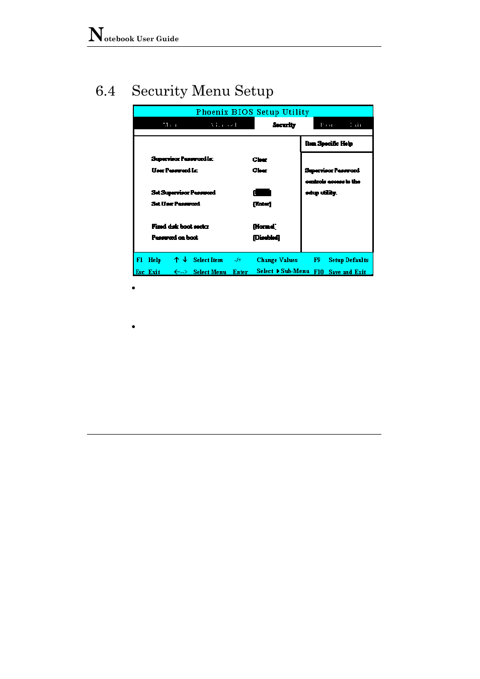 4 security menu setup | Everex VA2001T User Manual | Page 94 / 142