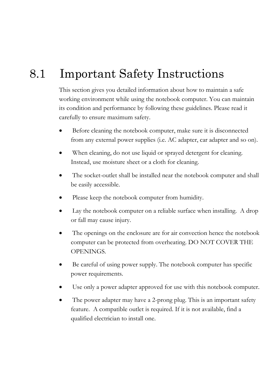 1 important safety instructions | Everex Stepnote NC User Manual | Page 106 / 140
