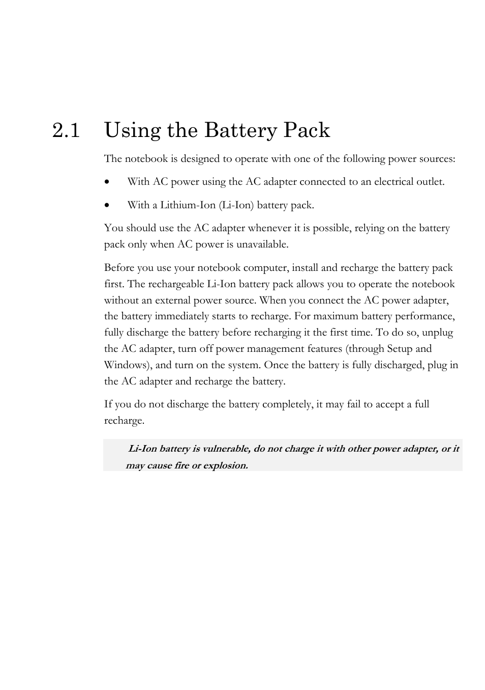1 using the battery pack | Everex Stepnote NC User Manual | Page 32 / 140