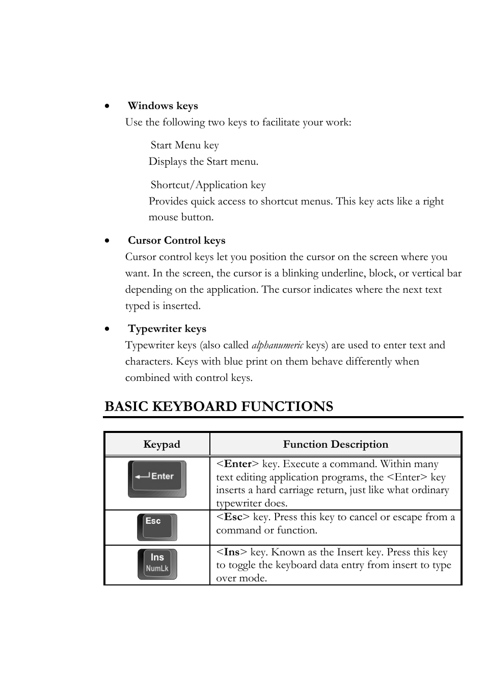 Basic keyboard functions | Everex Stepnote NC User Manual | Page 42 / 140