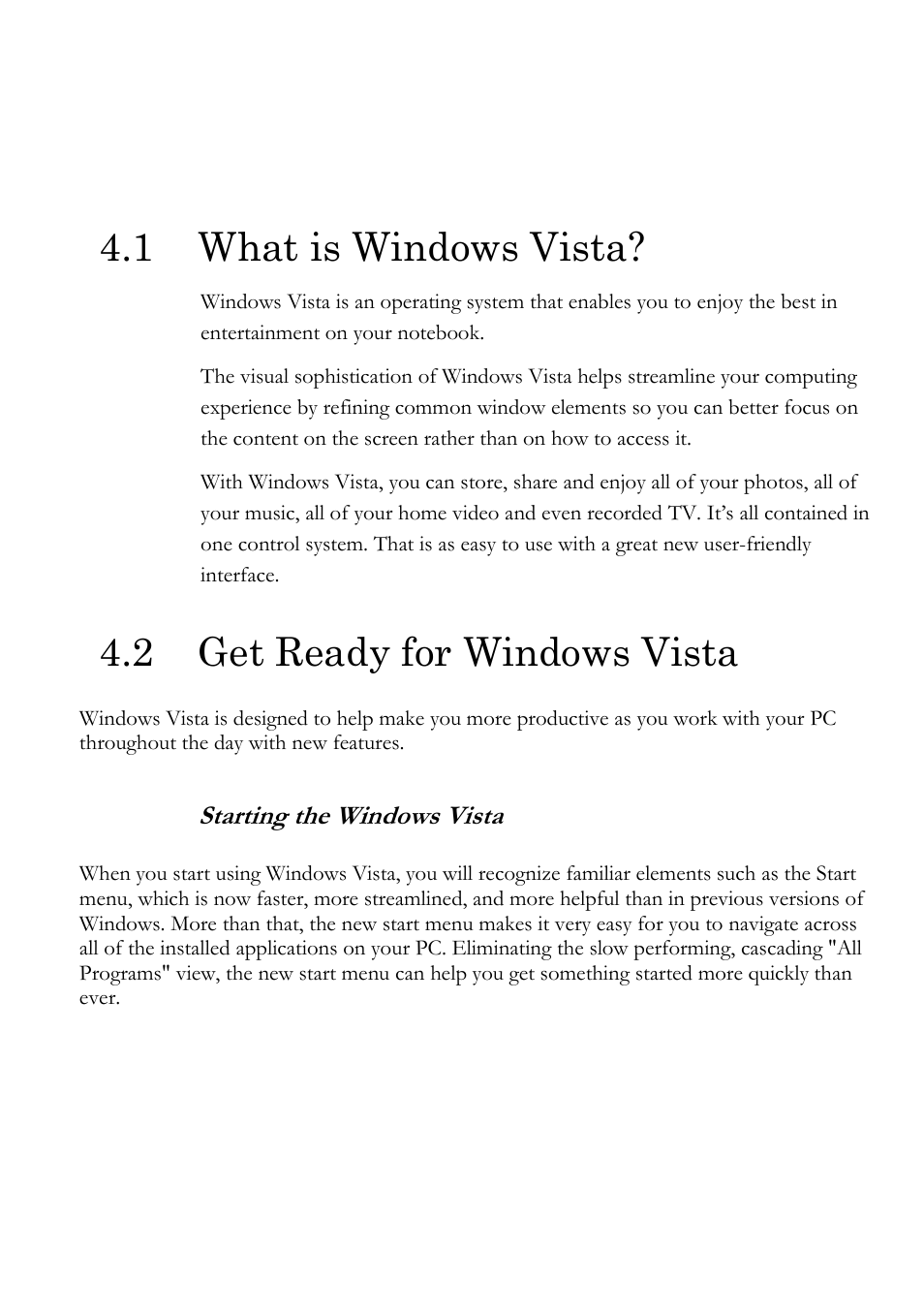 1 what is windows vista, 2 get ready for windows vista | Everex Stepnote NC User Manual | Page 56 / 140