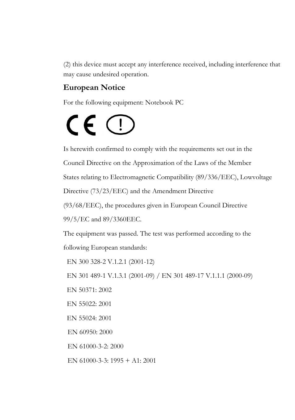 European notice | Everex Stepnote NC User Manual | Page 6 / 140