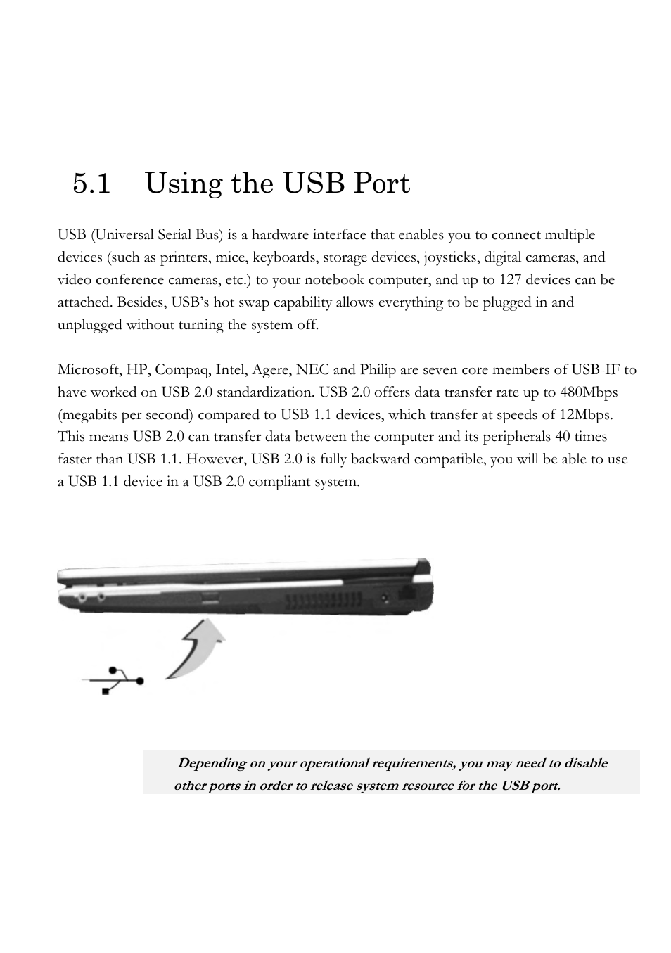 1 using the usb port | Everex Stepnote NC User Manual | Page 78 / 140