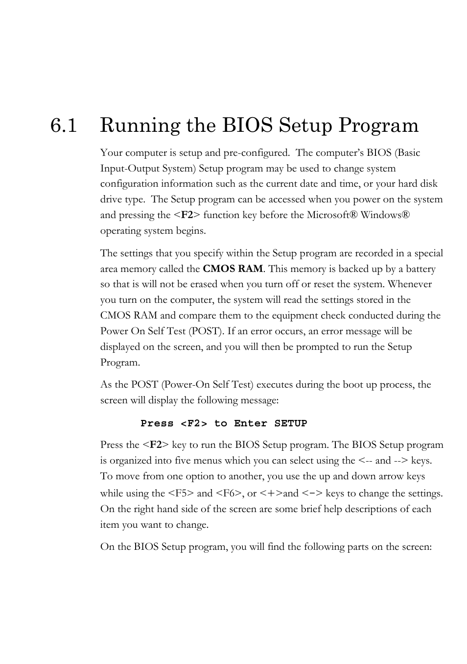 1 running the bios setup program | Everex Stepnote NC User Manual | Page 86 / 140