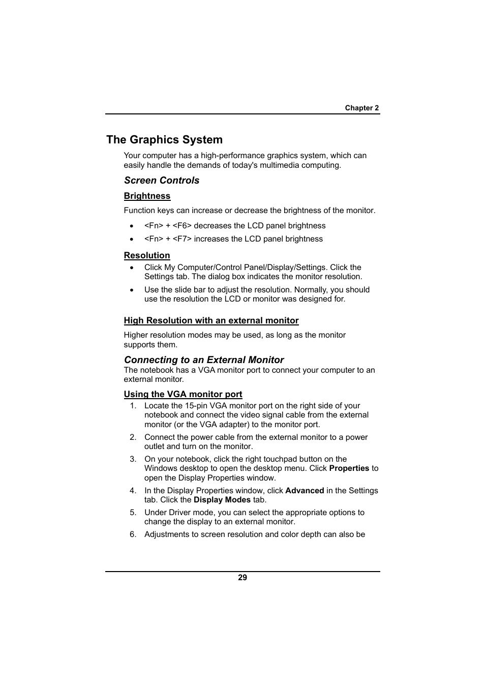 The graphics system | Everex SA Series User Manual | Page 33 / 71