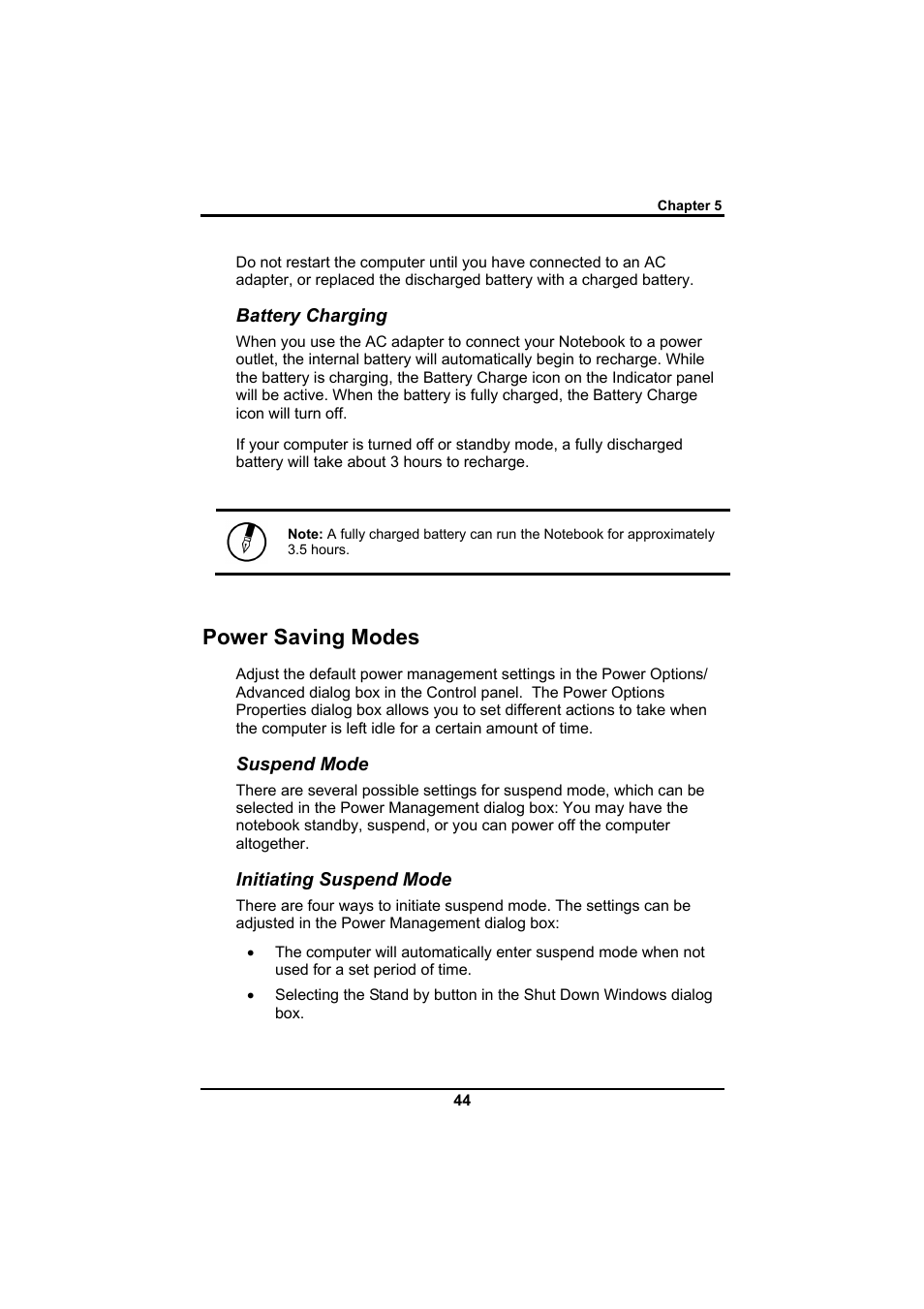 Power saving modes | Everex SA Series User Manual | Page 48 / 71