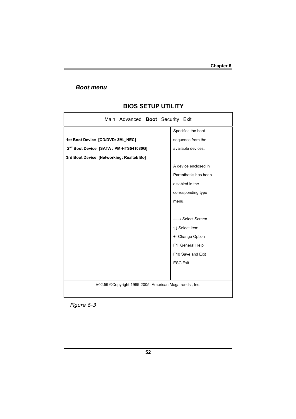 Boot menu, Bios setup utility | Everex SA Series User Manual | Page 56 / 71