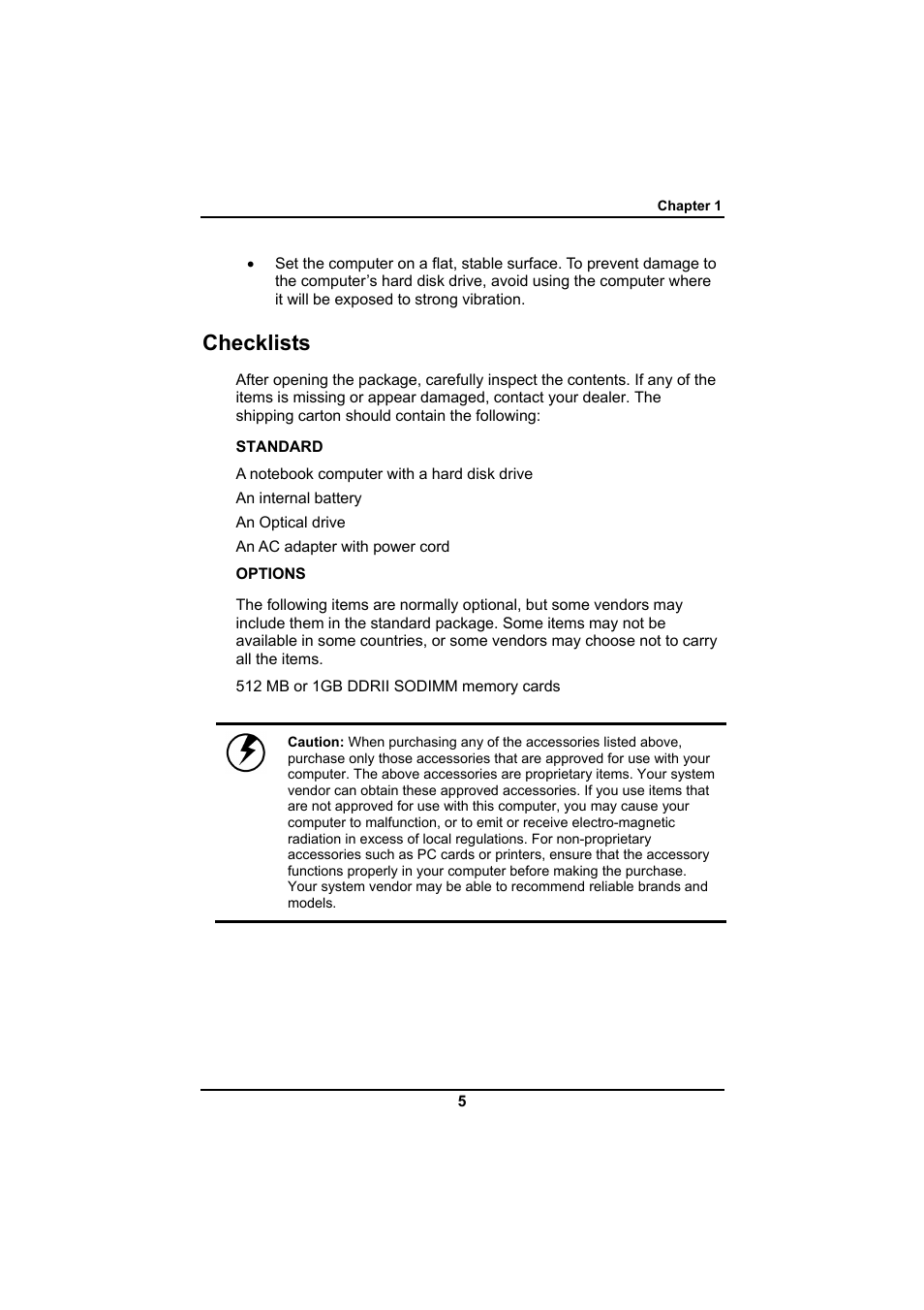 Checklists | Everex SA Series User Manual | Page 9 / 71