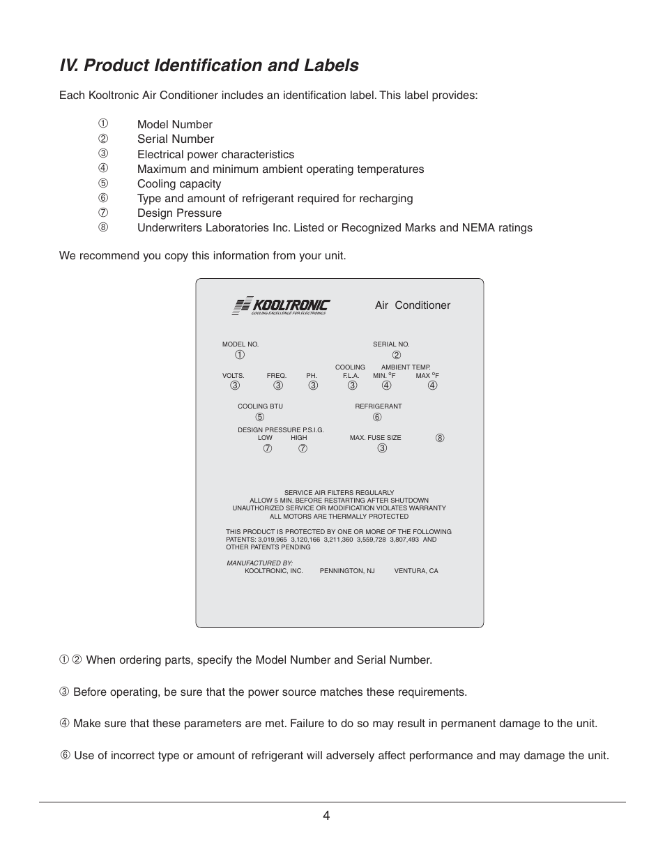 Iv. product identification and labels | Event electronic K_NA4C3P21R User Manual | Page 4 / 16