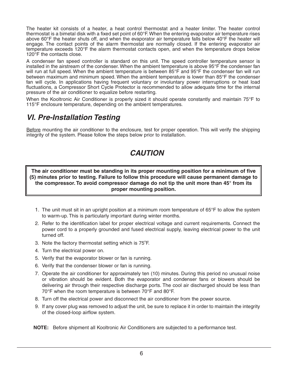 Vi. pre-installation testing, Caution | Event electronic K_NA4C3P21R User Manual | Page 6 / 16