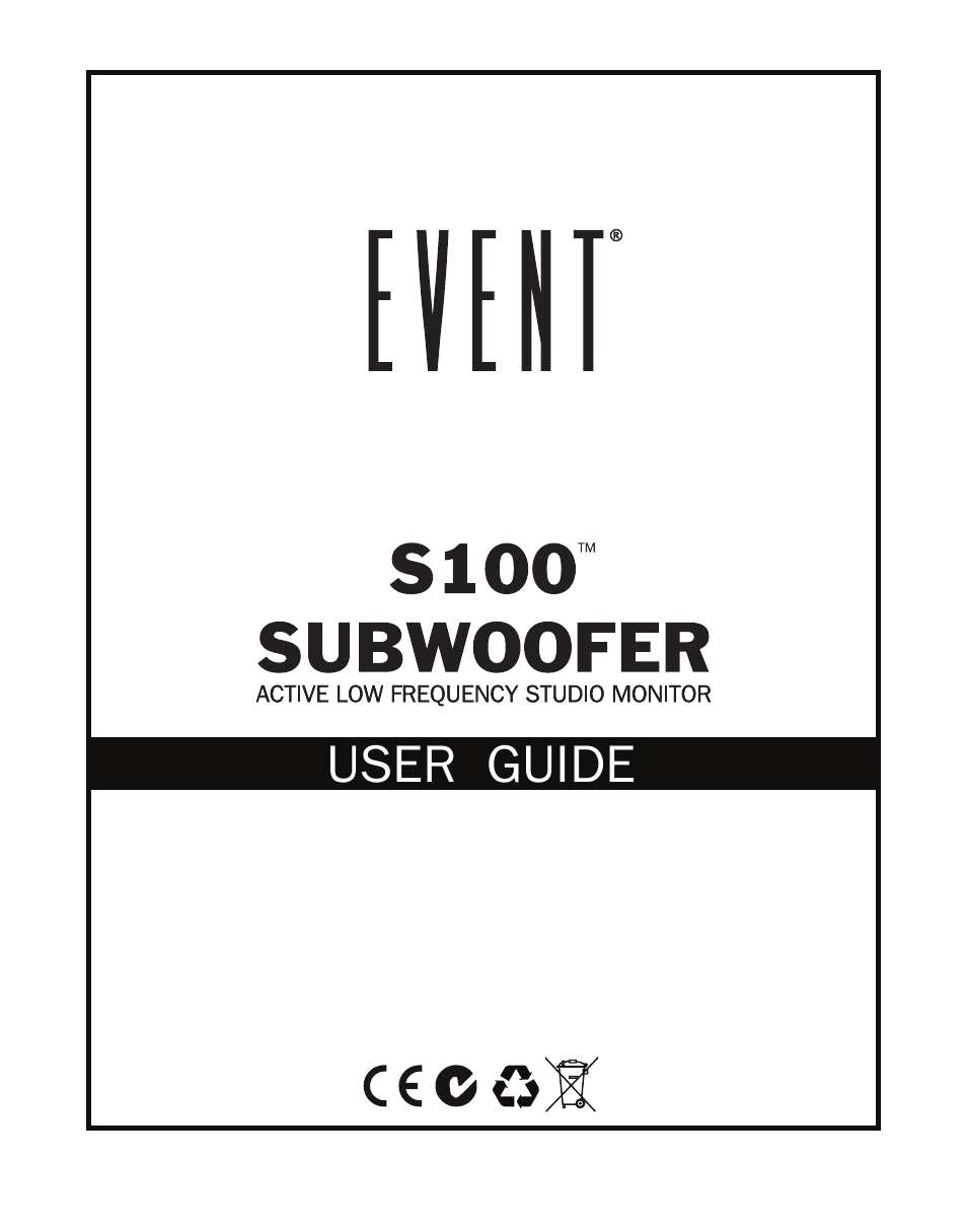 Event electronic S100 User Manual | 5 pages