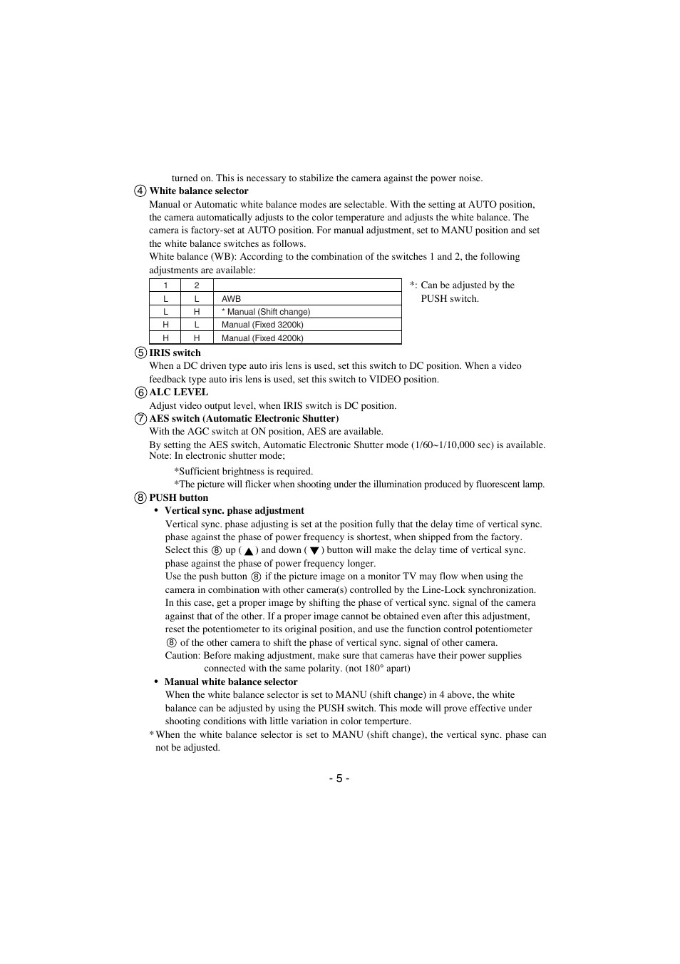 Elmo CCD Color Video Camera TNC4604 User Manual | Page 6 / 8