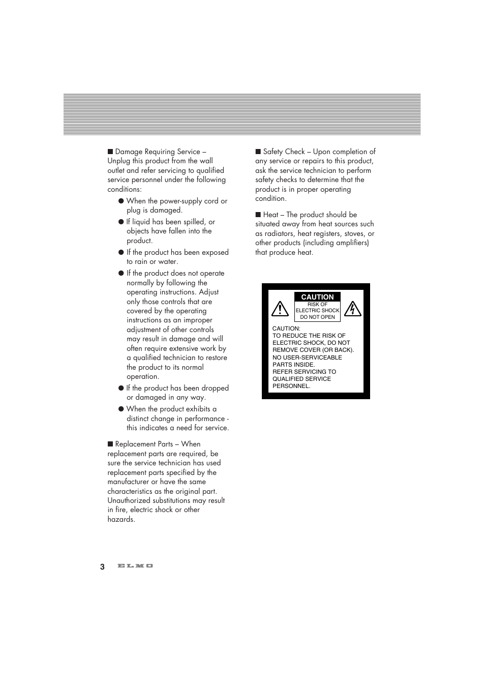 Elmo Visual Presenter HV-7100SX User Manual | Page 4 / 56