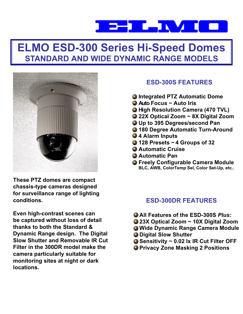 Elmo ESD-300S User Manual | 2 pages