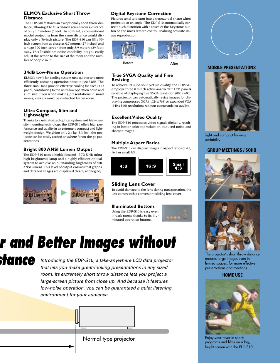 Er and better images without stance | Elmo EDPS10 User Manual | Page 3 / 4