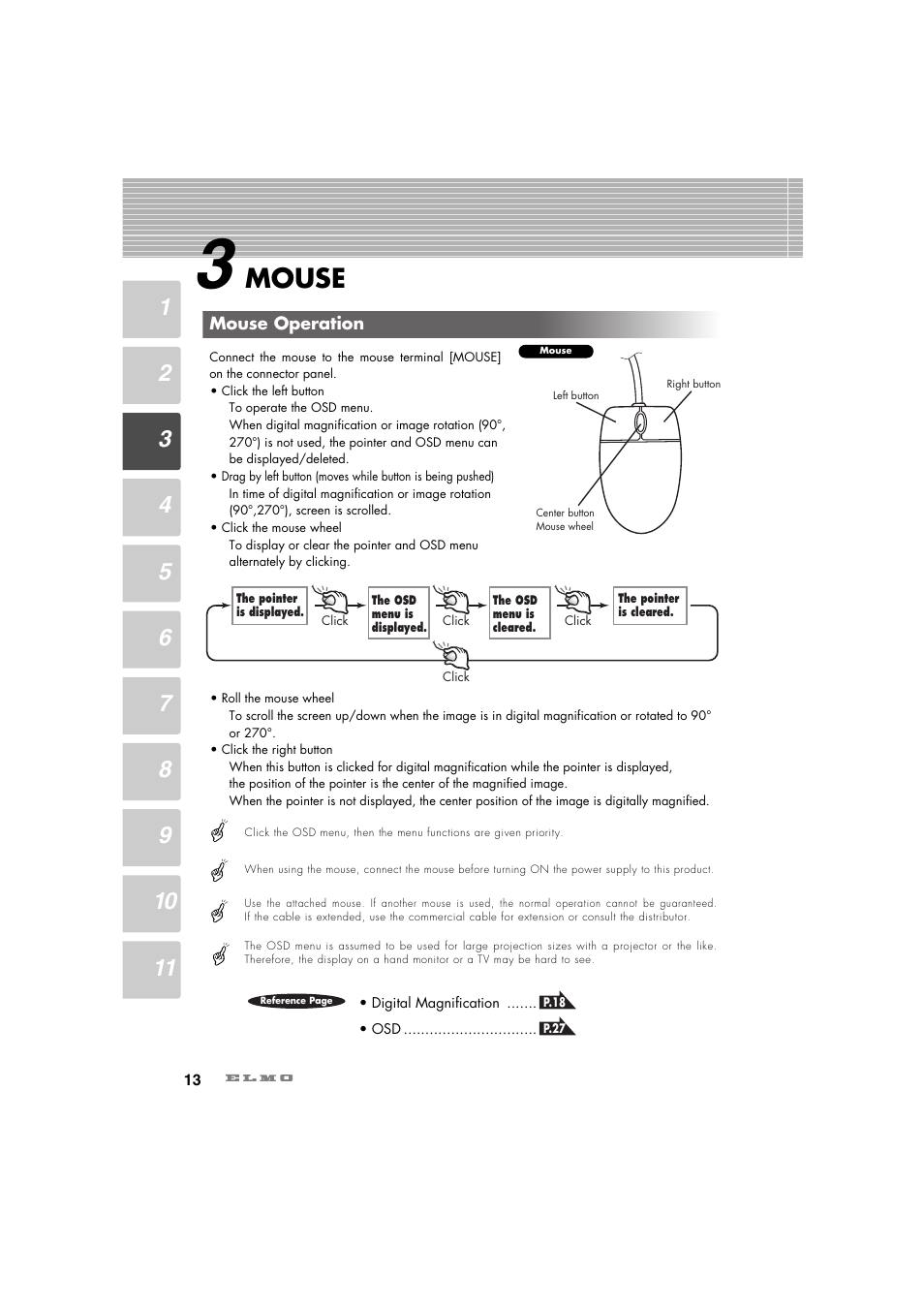 Mouse | Elmo Ceiling Presenter HV-C1000XG User Manual | Page 14 / 44