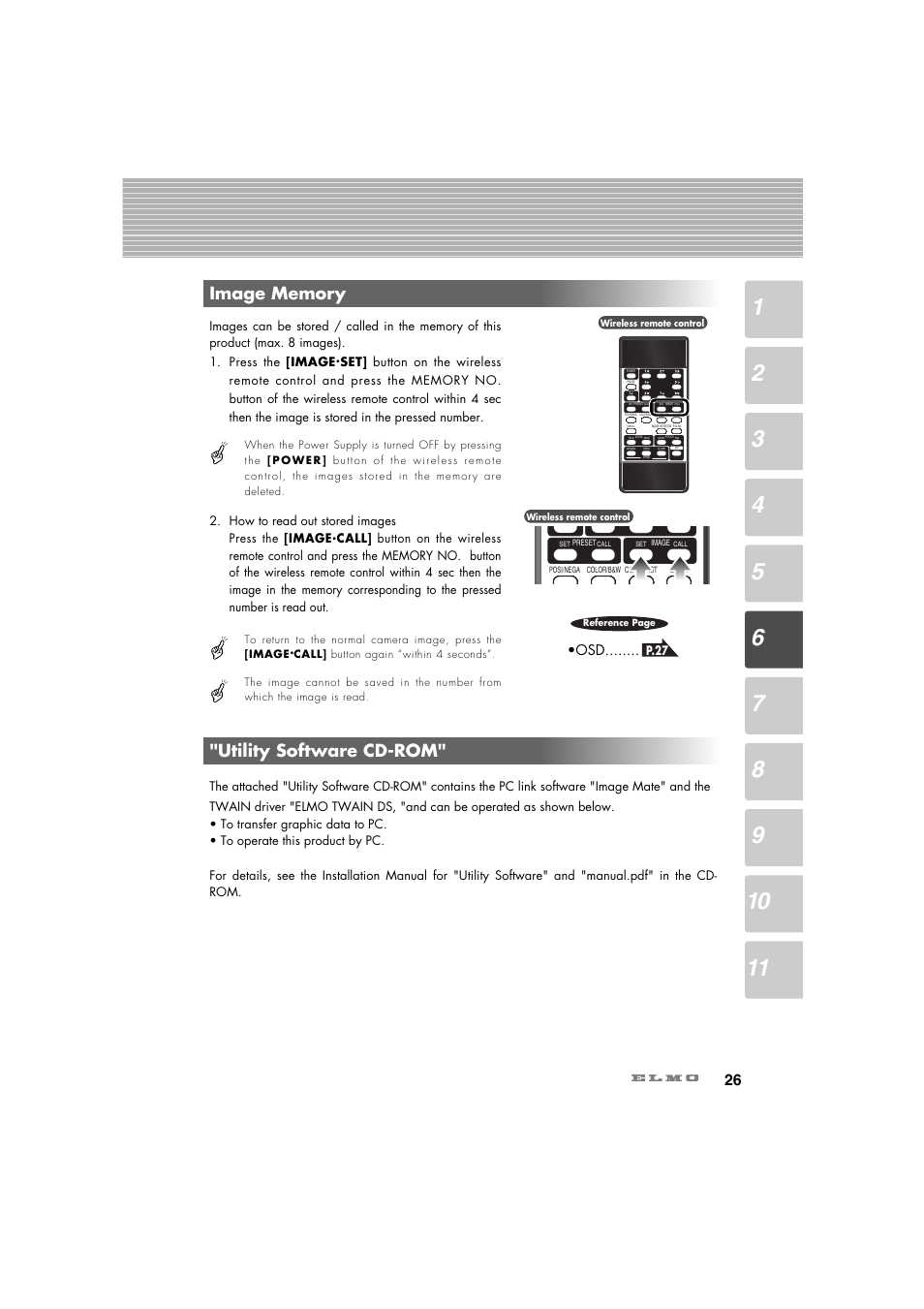 Utility software cd-rom | Elmo Ceiling Presenter HV-C1000XG User Manual | Page 27 / 44