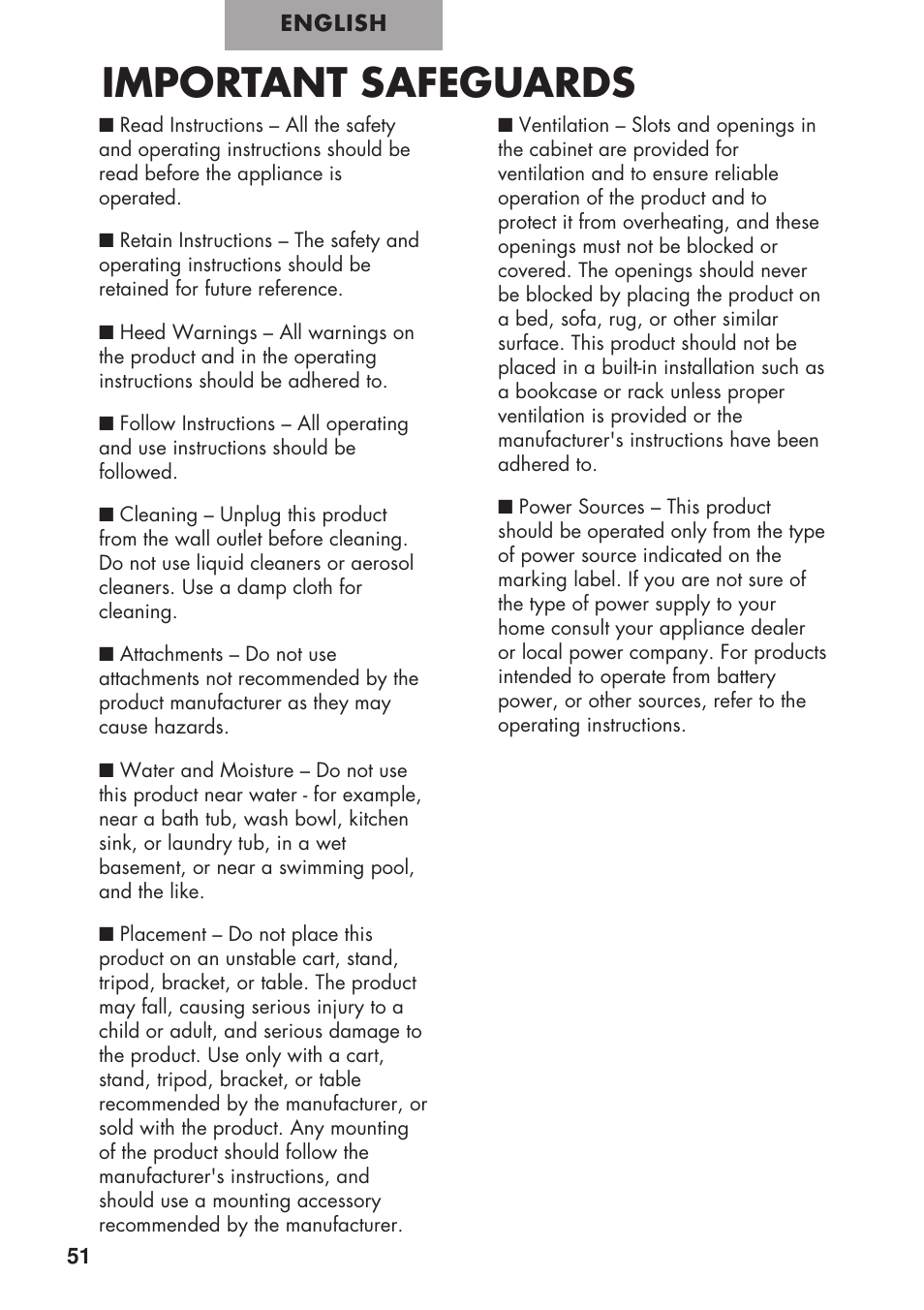Important safeguards | Elmo P100 User Manual | Page 2 / 48