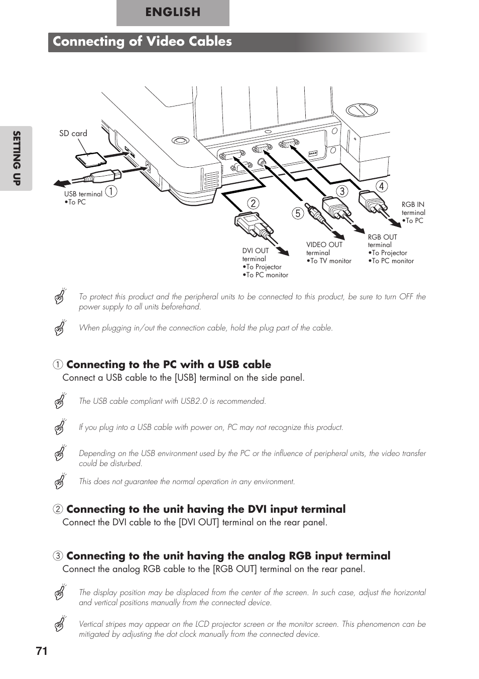 English | Elmo P100 User Manual | Page 22 / 48