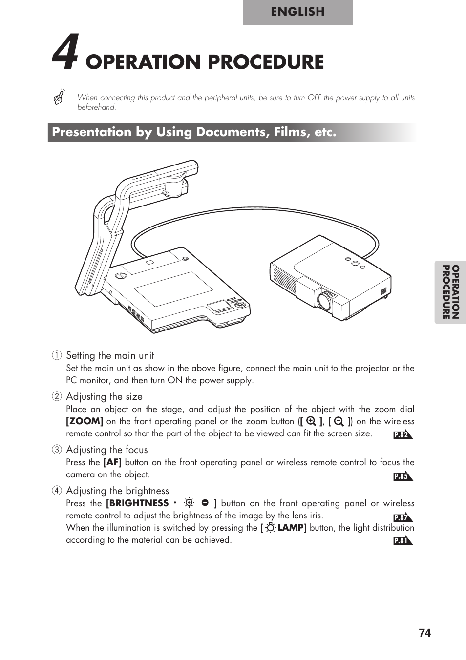 Operation procedure | Elmo P100 User Manual | Page 25 / 48