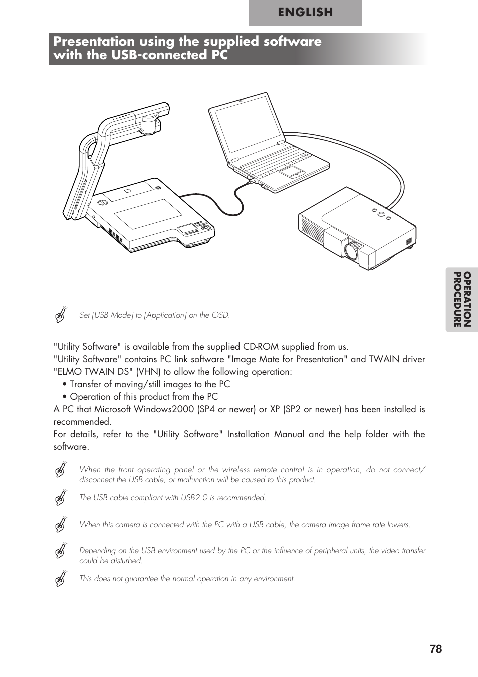 English | Elmo P100 User Manual | Page 29 / 48