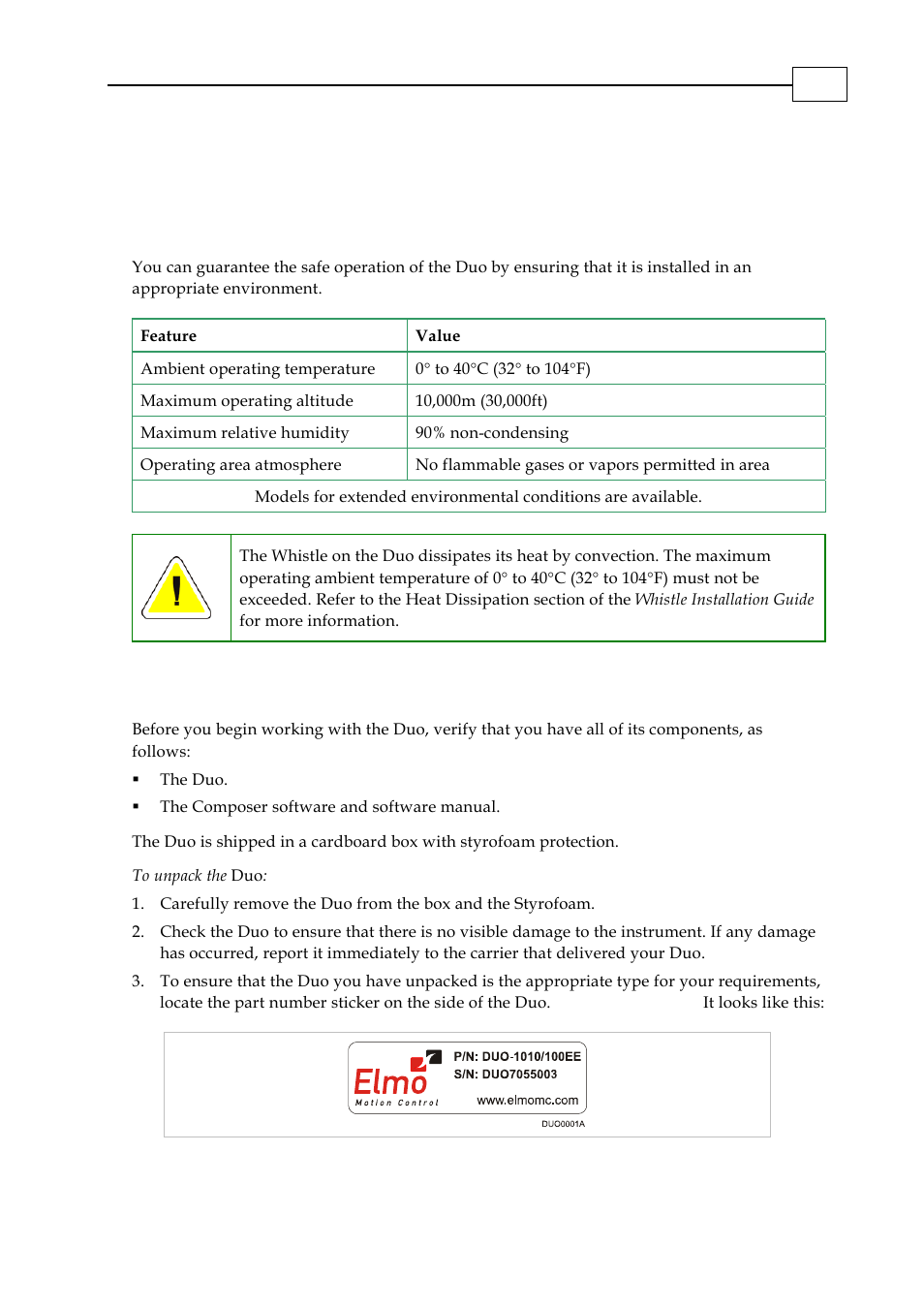 Chapter 3: installation, 1 site requirements, 2 unpacking the drive components | ElmoMC SimplIQ Digital Servo Drives-Whi-Duo Installation Guide User Manual | Page 13 / 69