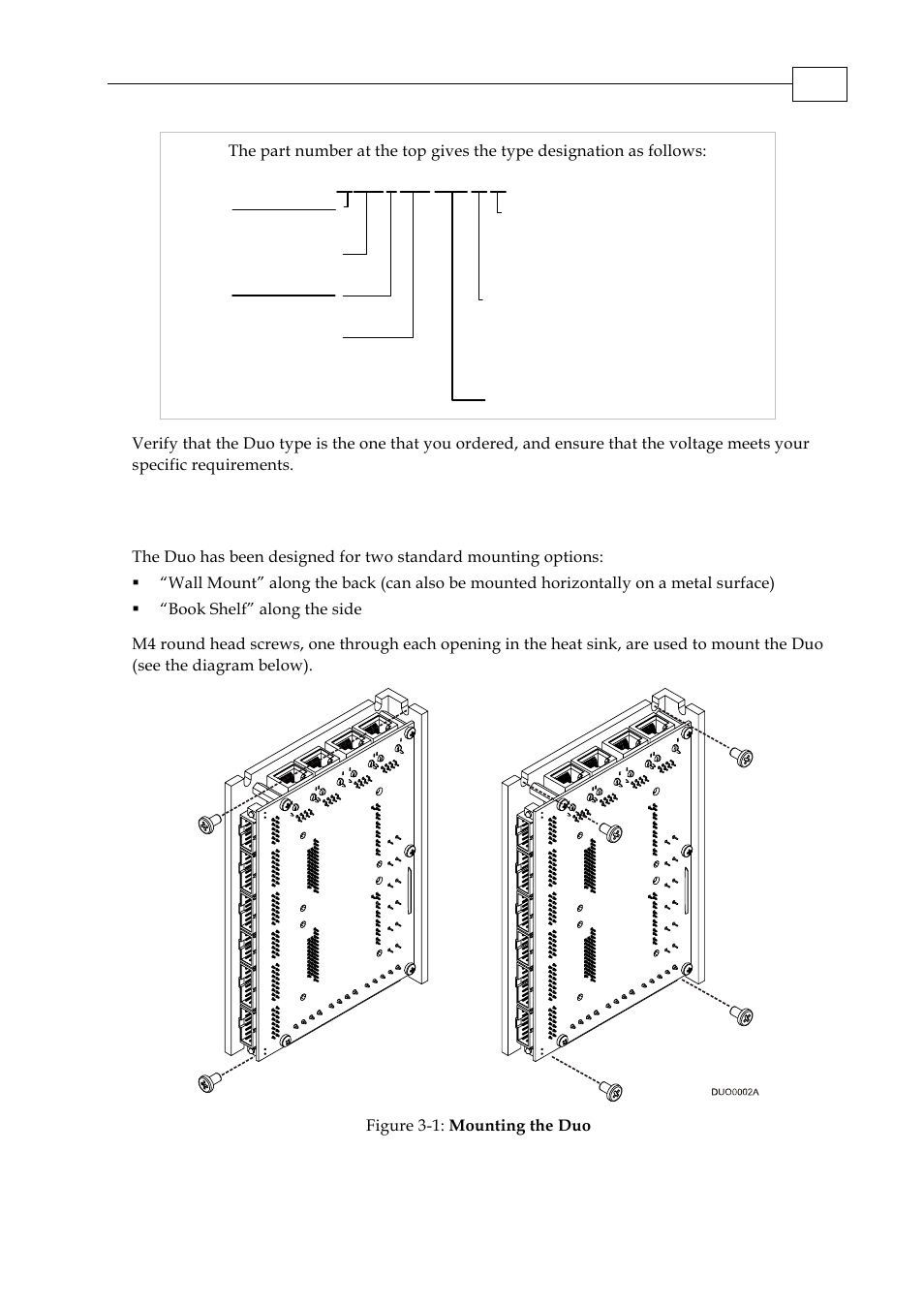 3 mounting the duo, Duo- a xx a xx/yyy zz | ElmoMC SimplIQ Digital Servo Drives-Whi-Duo Installation Guide User Manual | Page 14 / 69