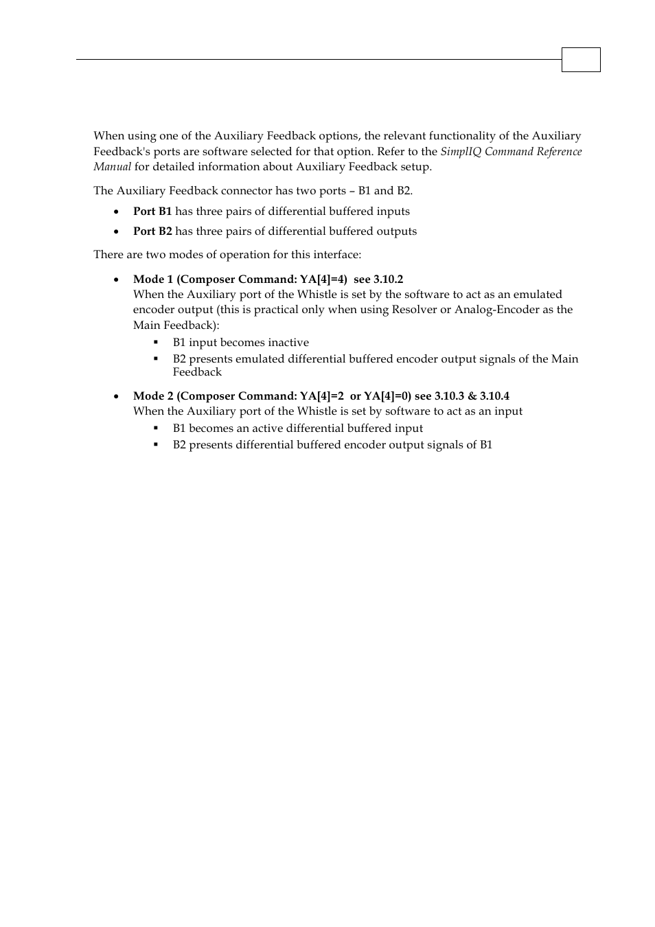 10 auxiliary feedback (bi-directional) | ElmoMC SimplIQ Digital Servo Drives-Whi-Duo Installation Guide User Manual | Page 29 / 69