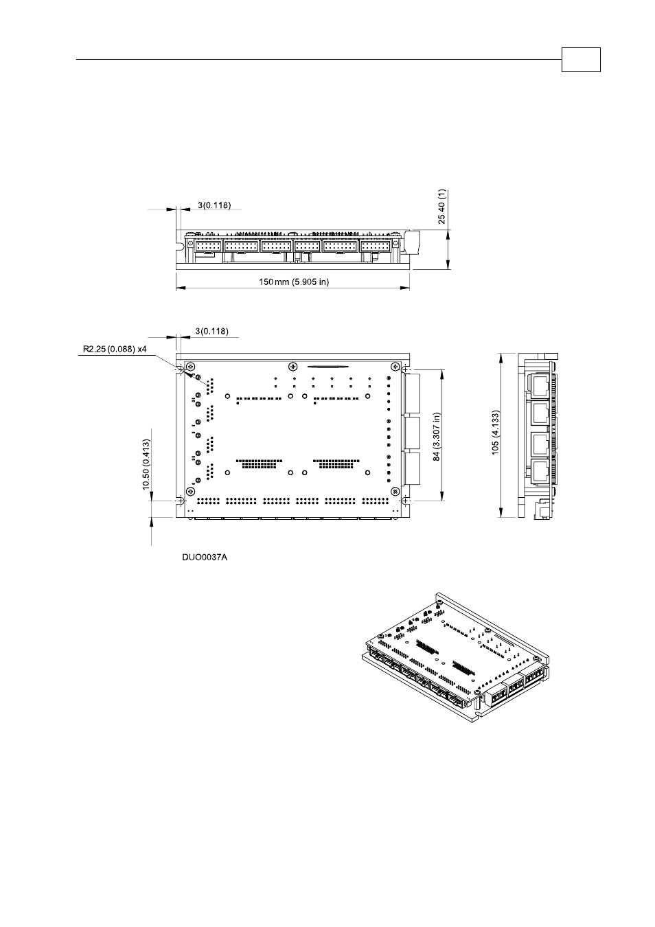 A.3 duo dimensions | ElmoMC SimplIQ Digital Servo Drives-Whi-Duo Installation Guide User Manual | Page 49 / 69