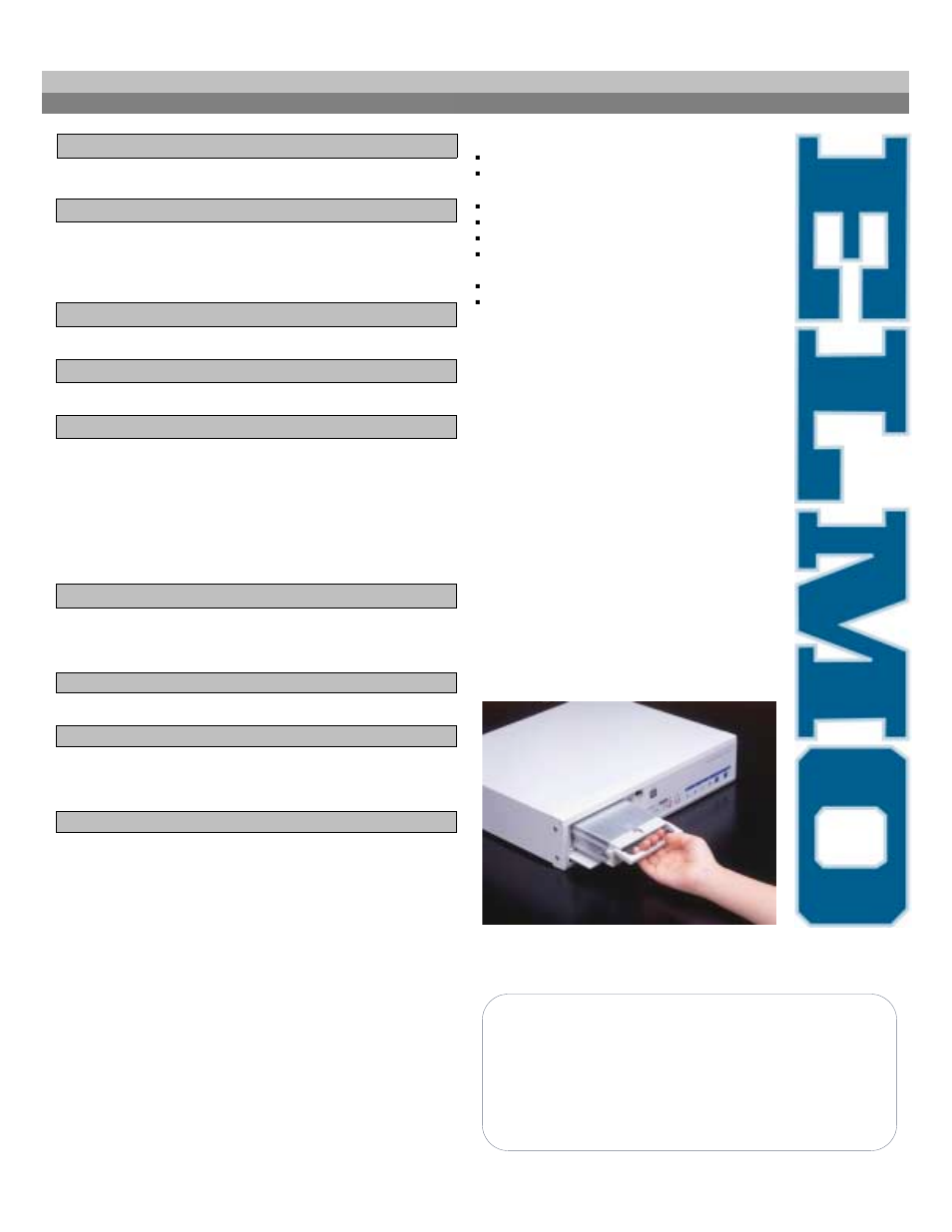 Model specifications, Video input & image quality, Video output | Audio, External terminals, Hardware, Embedded os, Electrical, Environmental, Warranty | Elmo EDR-X1 User Manual | Page 2 / 2