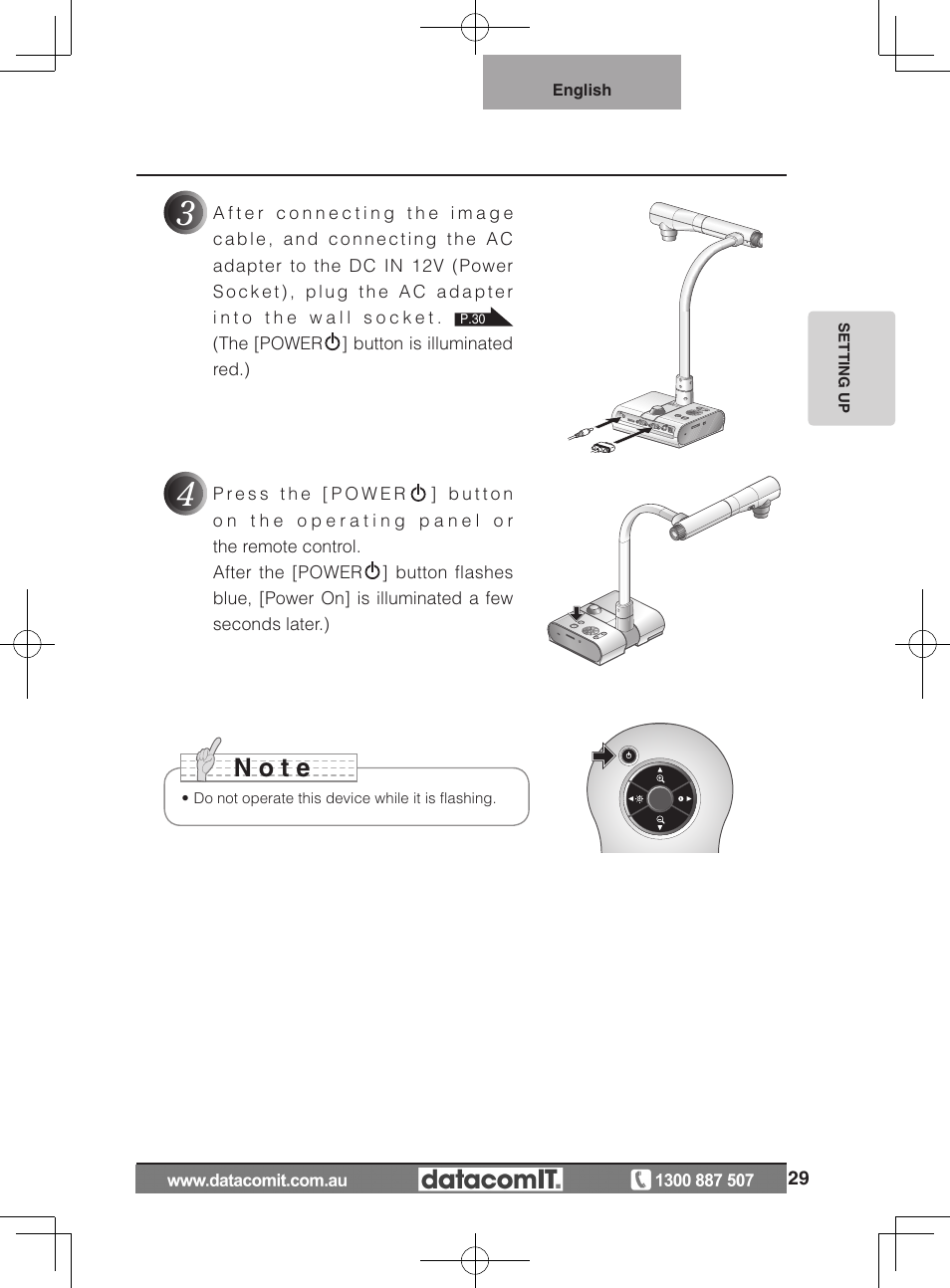 N o t e | Elmo L-1EX User Manual | Page 29 / 68