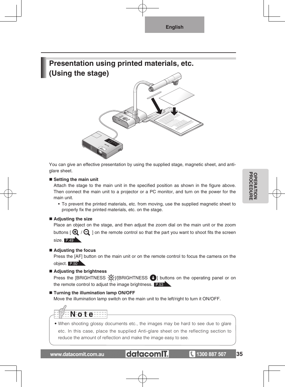 N o t e | Elmo L-1EX User Manual | Page 35 / 68