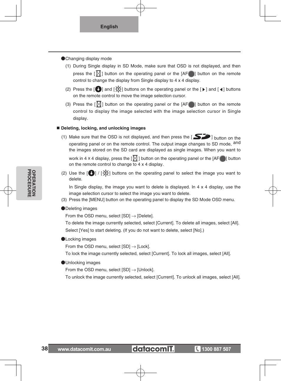Elmo L-1EX User Manual | Page 38 / 68