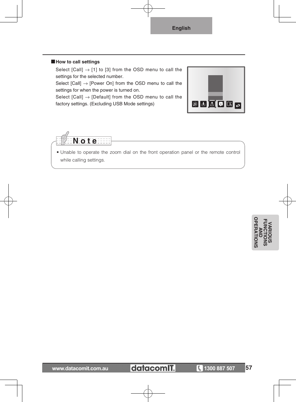 N o t e | Elmo L-1EX User Manual | Page 57 / 68