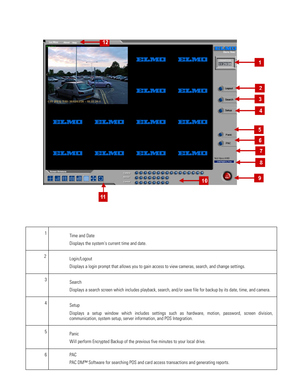 Elmo dvr server main screen | Elmo EDR-X216 User Manual | Page 16 / 83