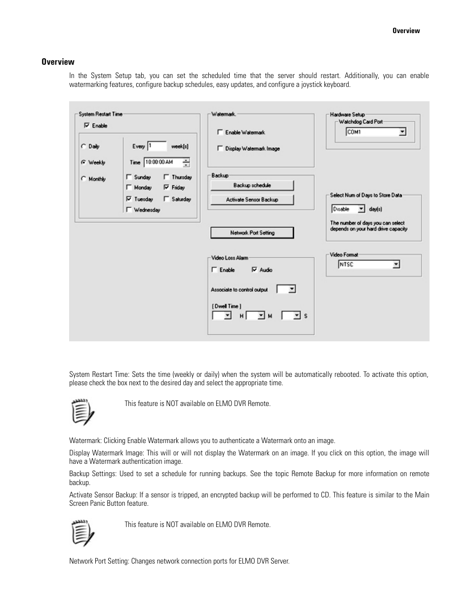 Overview, System settings | Elmo EDR-X216 User Manual | Page 31 / 83