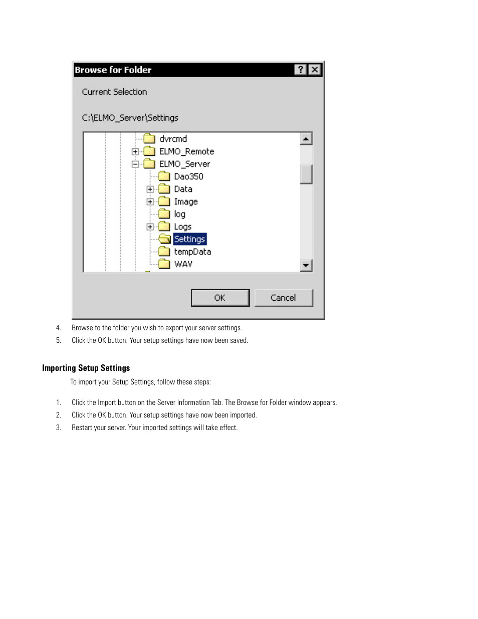 Importing setup settings | Elmo EDR-X216 User Manual | Page 42 / 83