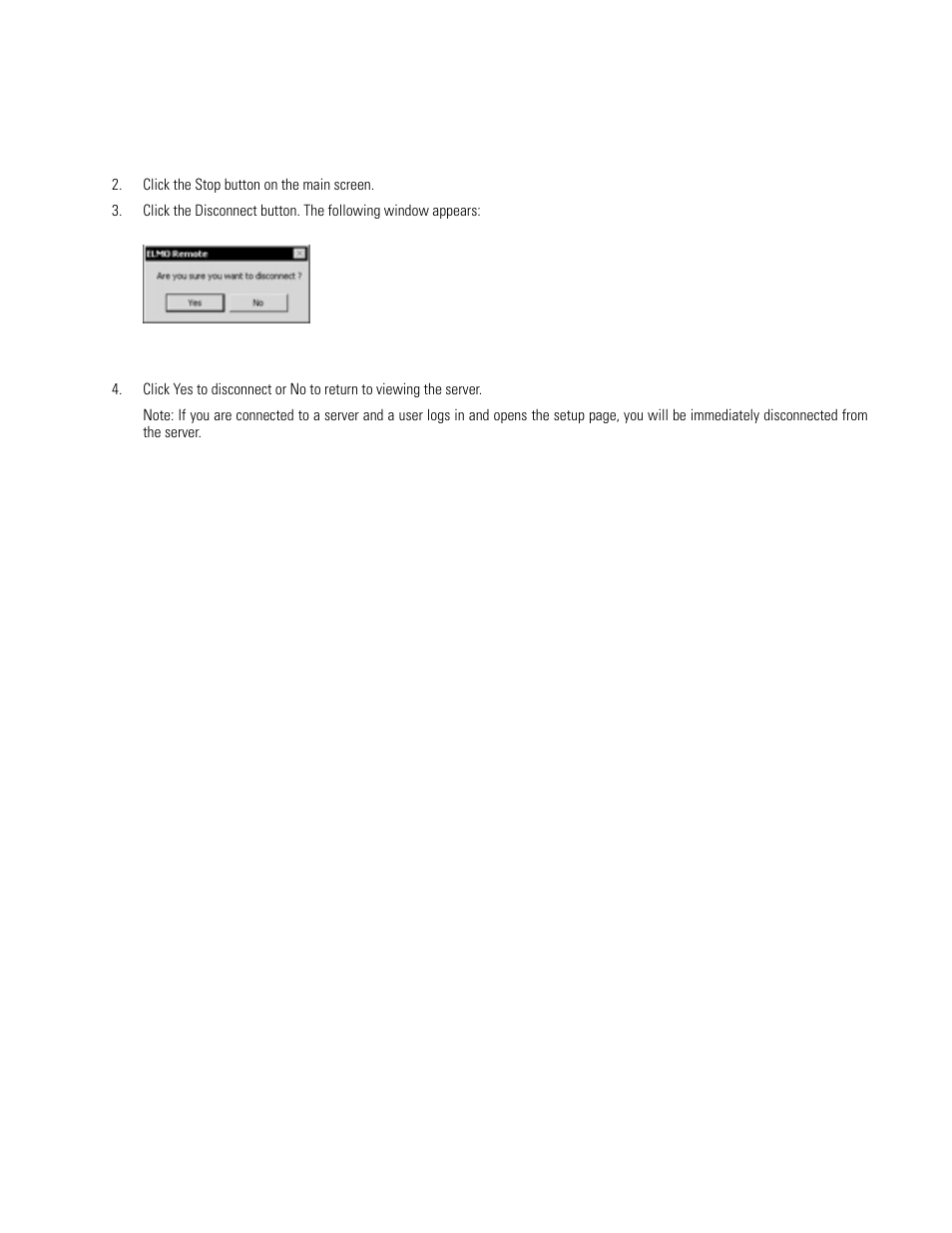 Disconnecting from a server | Elmo EDR-X216 User Manual | Page 72 / 83