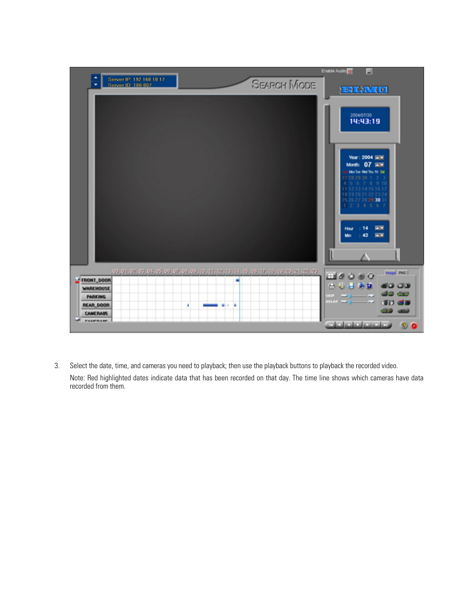 Remote search/playback window | Elmo EDR-X216 User Manual | Page 80 / 83