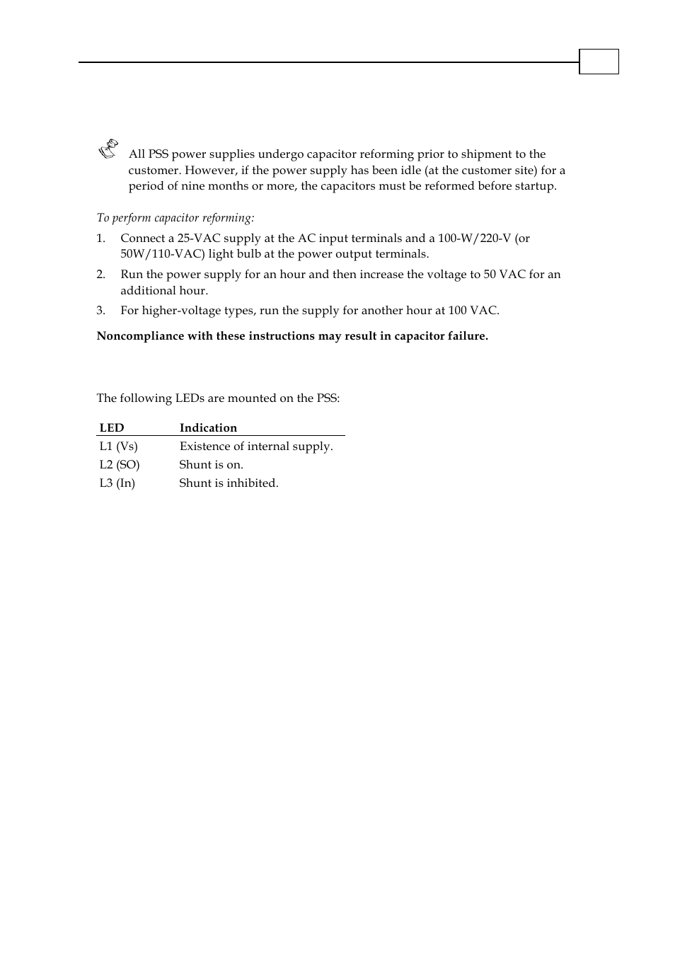 Capacitor reforming -4, Led diagnostics -4, 2 capacitor reforming | 3 led diagnostics | Elmo PSS 6U User Manual | Page 17 / 17