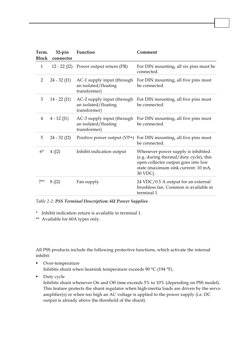 Fault protection -2, 2 fault protection | Elmo PSS 6U User Manual | Page 7 / 17