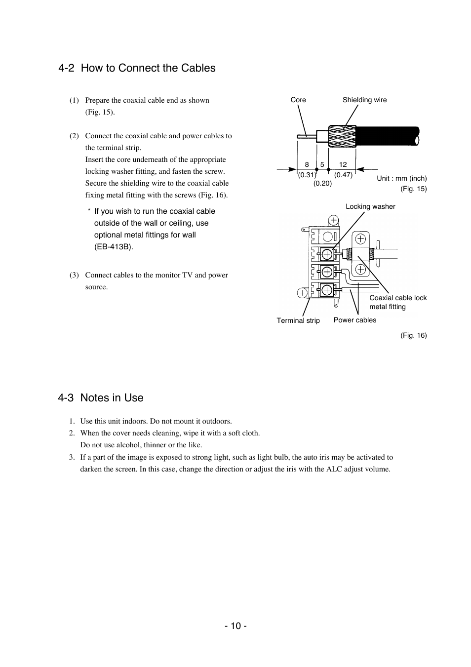 2 how to connect the cables | Elmo Dome Camera TND4004 User Manual | Page 11 / 12