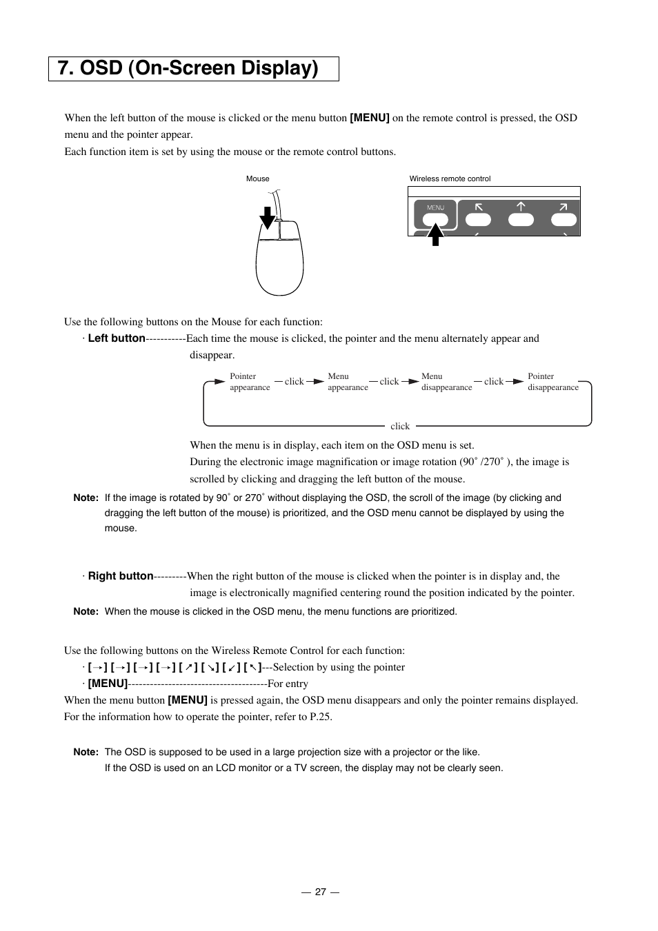 Osd (on-screen display) | Elmo HV-7000SX User Manual | Page 28 / 40