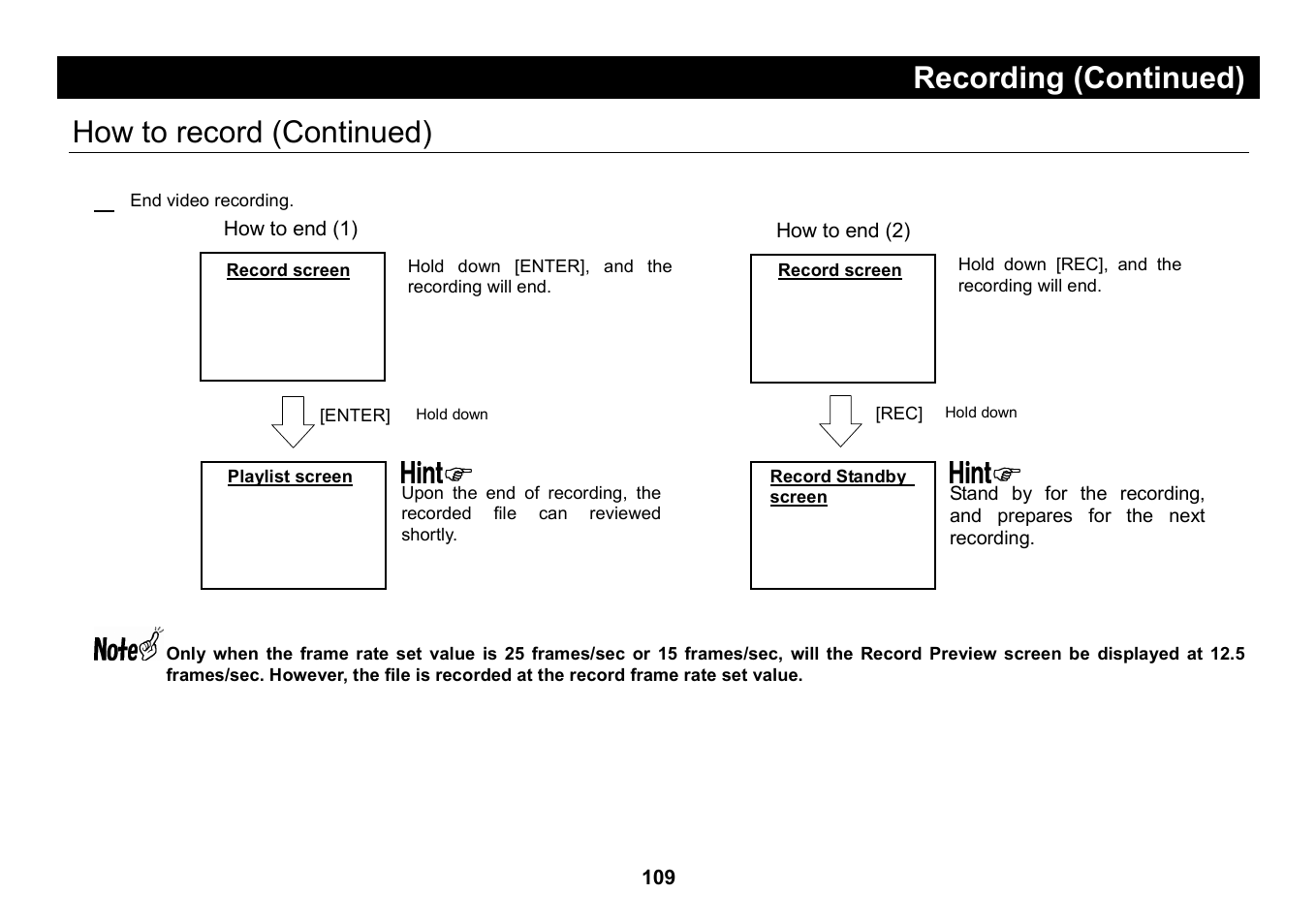 Recording (continued), How to record (continued) 3 | Elmo Micro Video Camera System SUV-CAM User Manual | Page 29 / 66