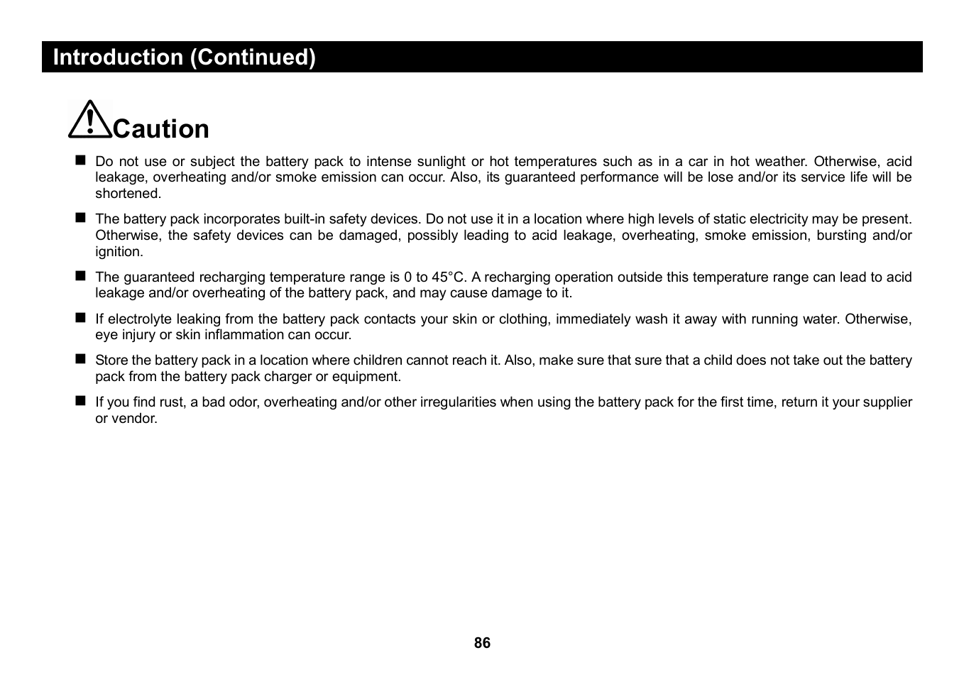 Caution, Introduction (continued) | Elmo Micro Video Camera System SUV-CAM User Manual | Page 6 / 66