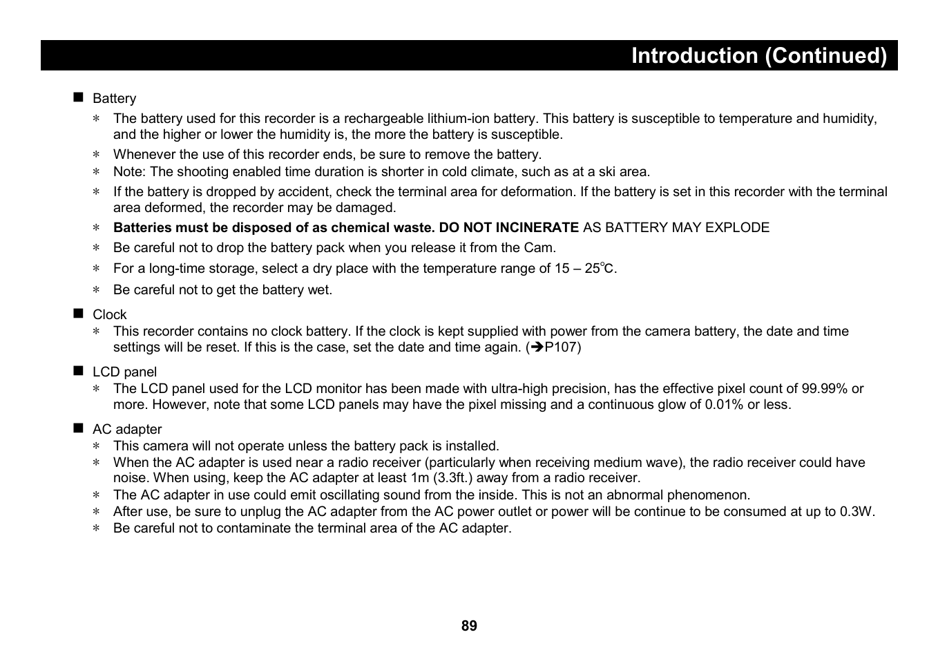 Introduction (continued) | Elmo Micro Video Camera System SUV-CAM User Manual | Page 9 / 66